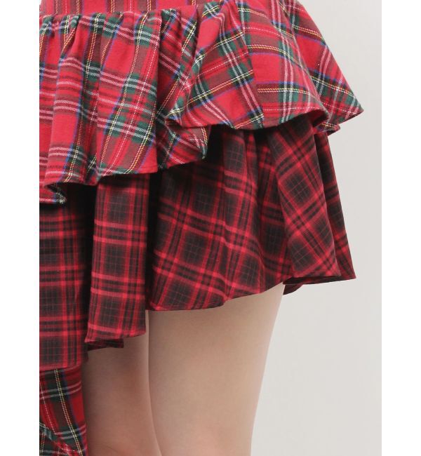 jouetie「アシメヘムチェックフリルスカート」|スカート|
