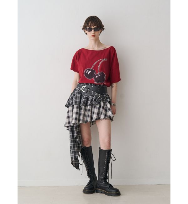 jouetie「アシメヘムチェックフリルスカート」|スカート|