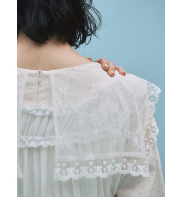 merry jenny「airy lace collarワンピース」|ワンピース|