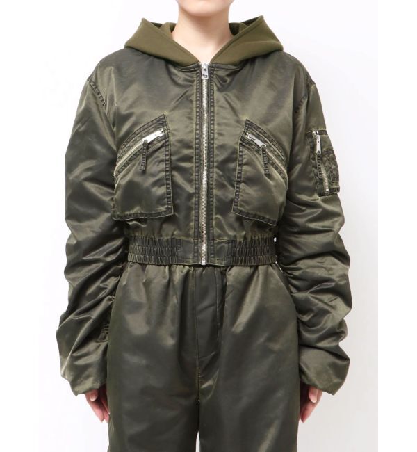 GYDA「pigment processed hoodieブルゾン」|ブルゾン・スタジャン|