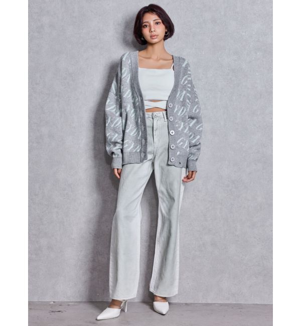 GYDA「ハイウエストBACK LACE UPストレートデニムパンツ」|デニム|