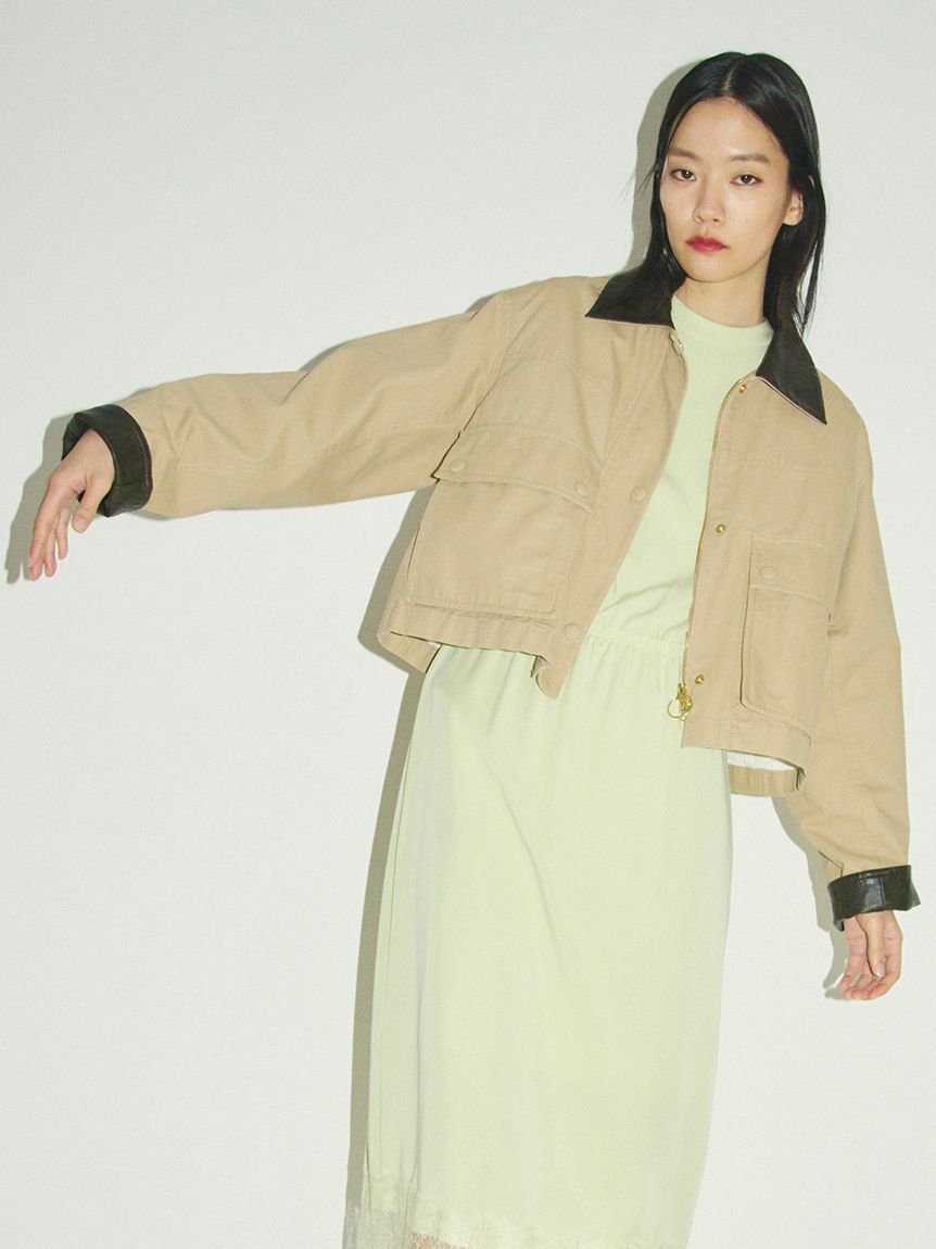 Mila Owen「ショートテントシルエットハンティングジャケット」|ミリタリージャケット|BEG