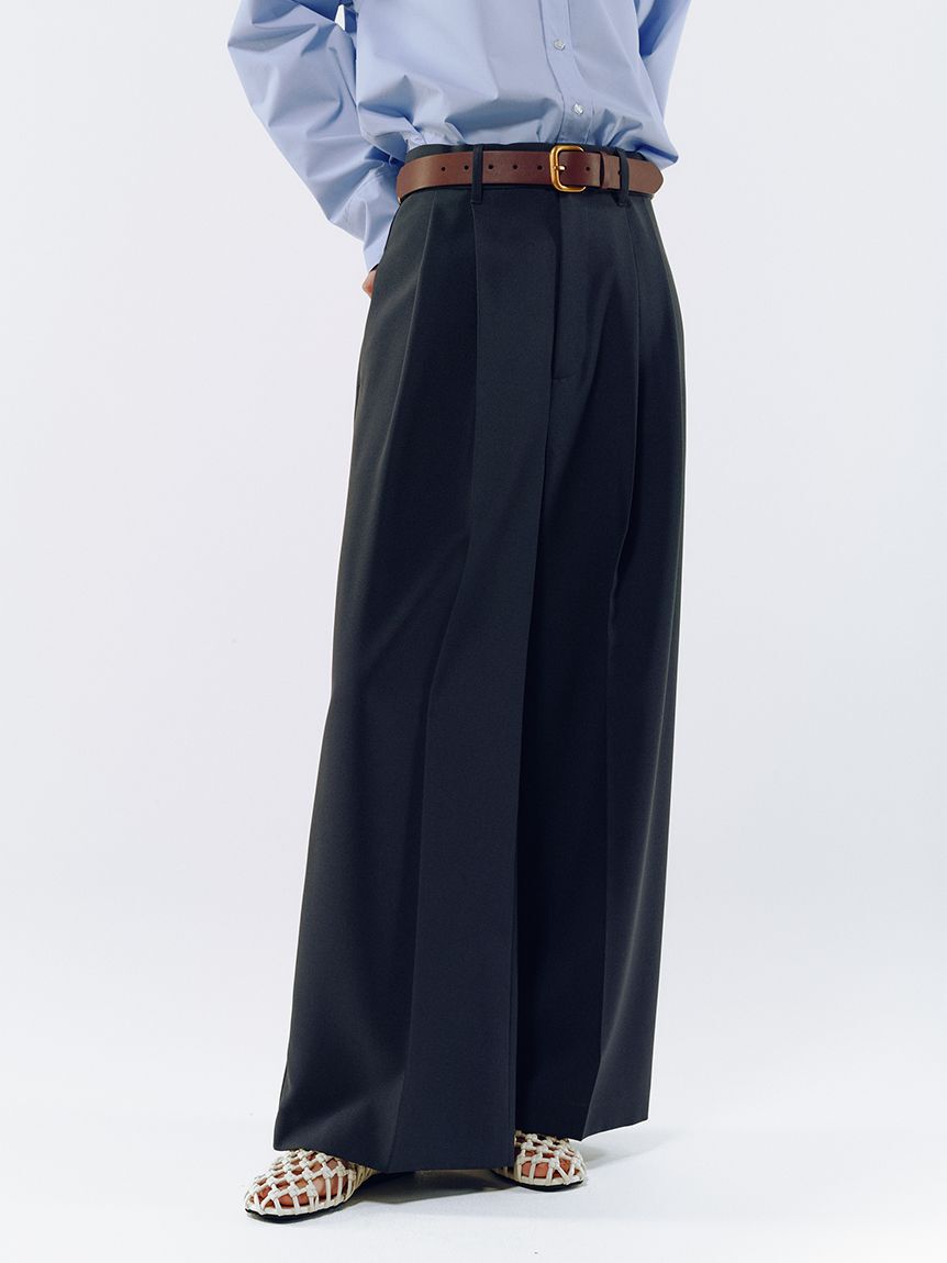 Mila Owen「ドライタッチ２タックワイドパンツ」|チノ|CGRY