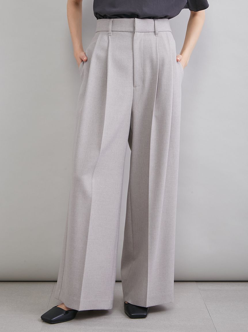 Mila Owen「ドライタッチ２タックワイドパンツ」|チノ|