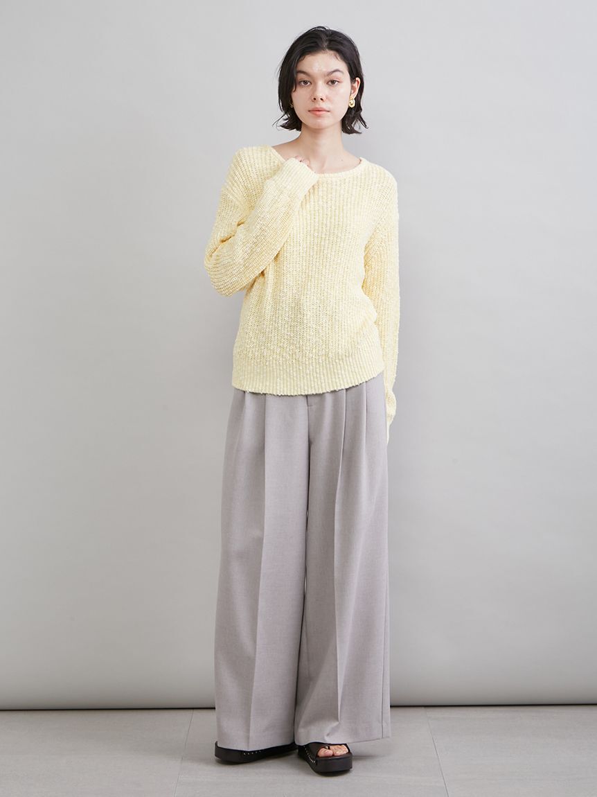 Mila Owen「ドライタッチ２タックワイドパンツ」|チノ|