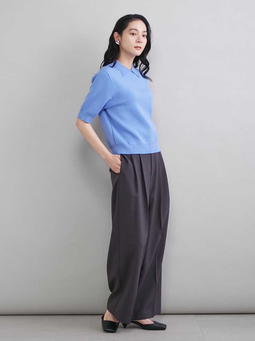 Mila Owen「ドライタッチ２タックワイドパンツ」|チノ|