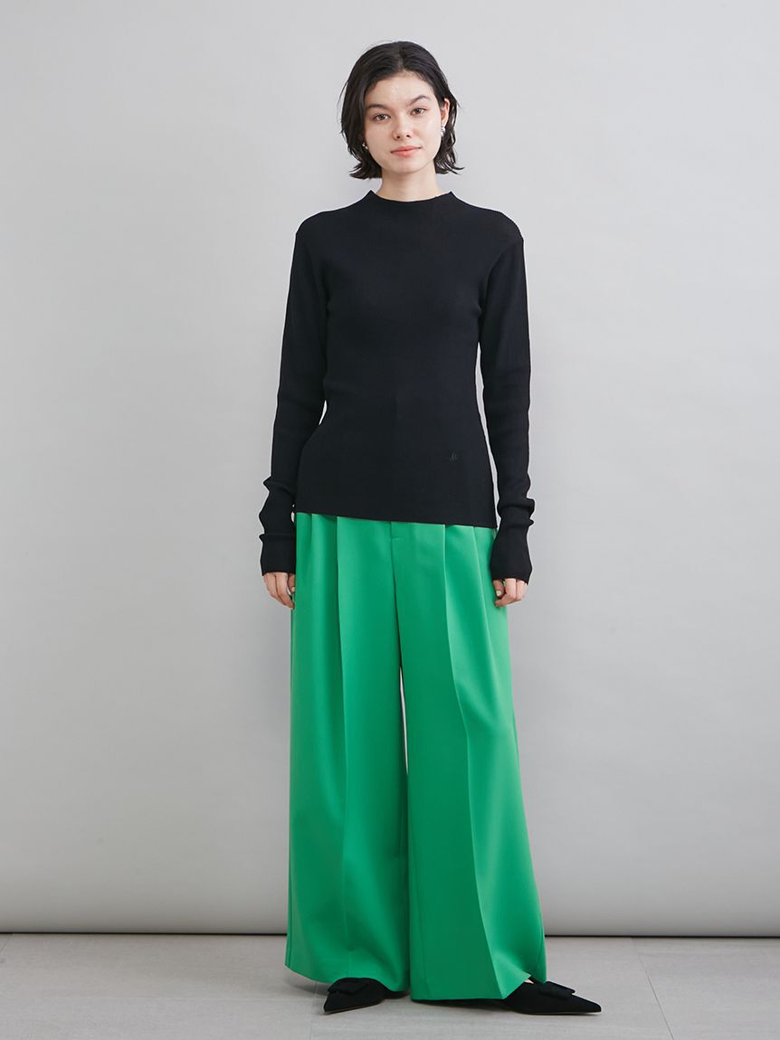 Mila Owen「ドライタッチ２タックワイドパンツ」|チノ|