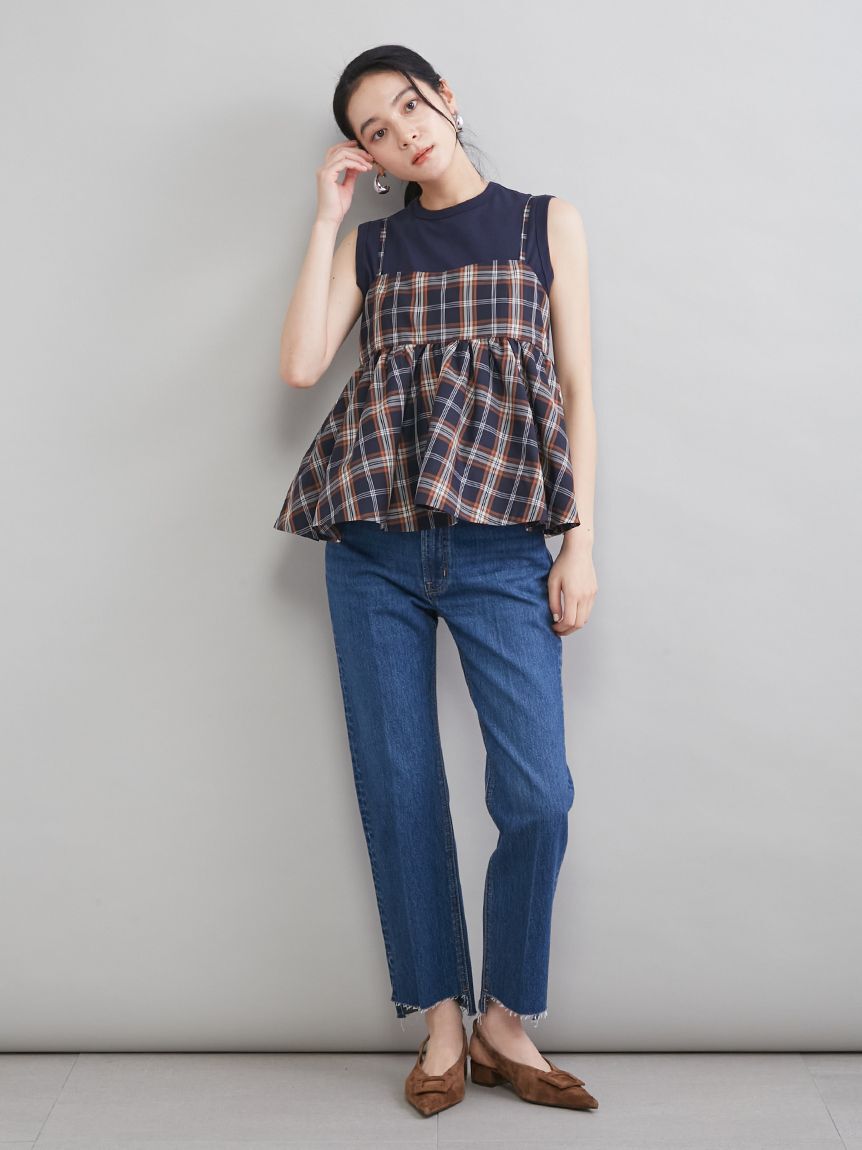 Mila Owen「チェックペプラムキャミ&times;タンクＳＥＴ」|キャミソール|