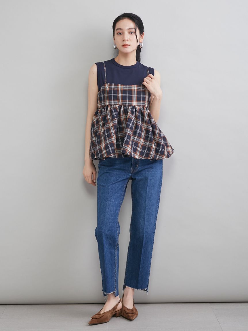 Mila Owen「チェックペプラムキャミ&times;タンクＳＥＴ」|キャミソール|