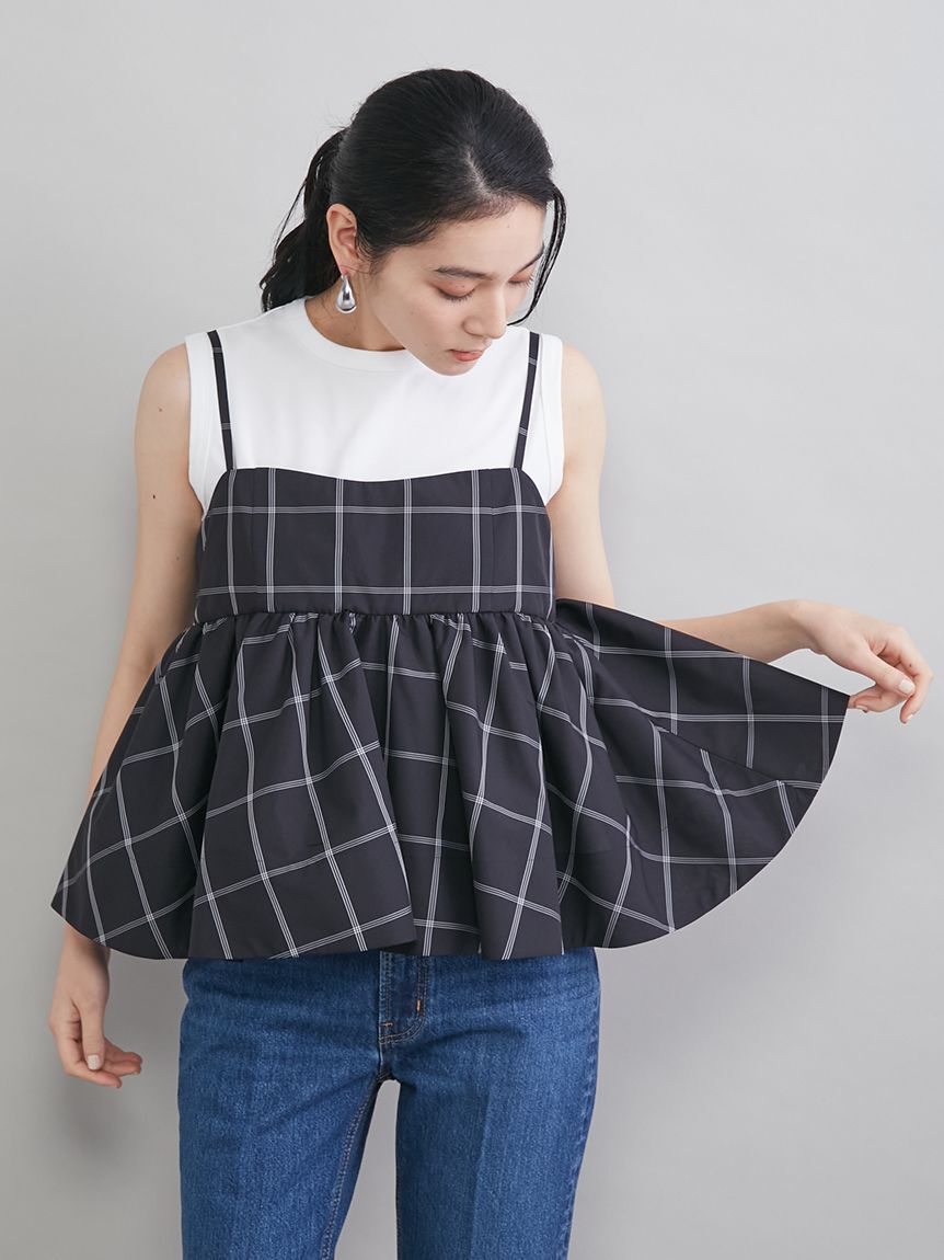 Mila Owen「チェックペプラムキャミ&times;タンクＳＥＴ」|キャミソール|