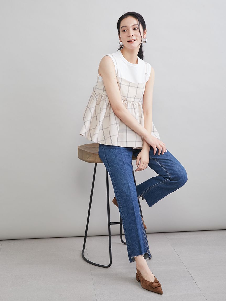Mila Owen「チェックペプラムキャミ&times;タンクＳＥＴ」|キャミソール|