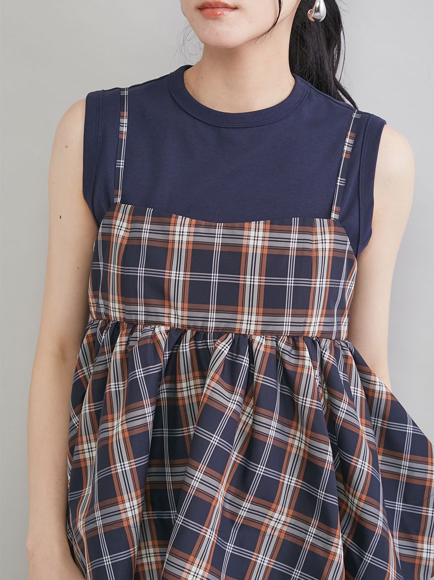 Mila Owen「チェックペプラムキャミ&times;タンクＳＥＴ」|キャミソール|