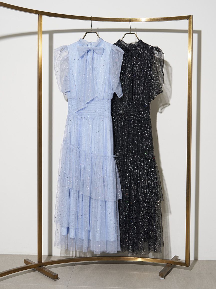 FURFUR「【限定サイズ】ハーフスリーブラメチュールドレス」|ドレス|