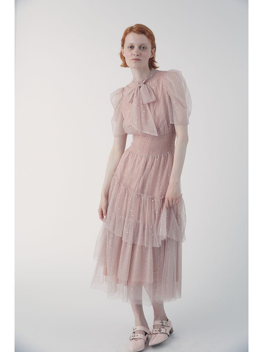 FURFUR「【限定サイズ】ハーフスリーブラメチュールドレス」|ドレス|