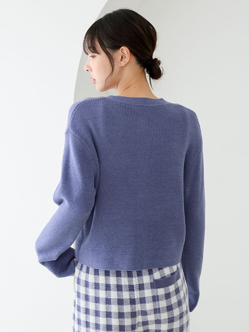 gelato pique「リブカーディガン&チェックロングパンツセット」|ルームウェア|