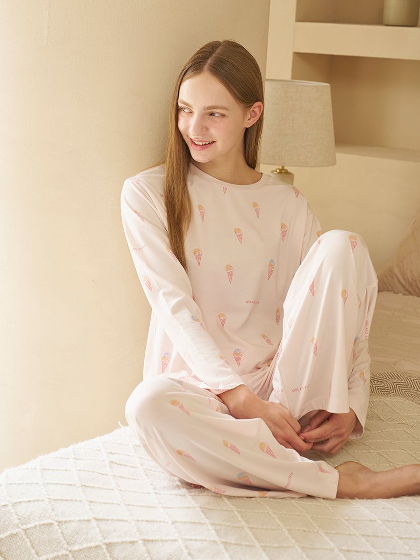 gelato pique「【IFMC.】総柄ロンT」|ルームウェア|