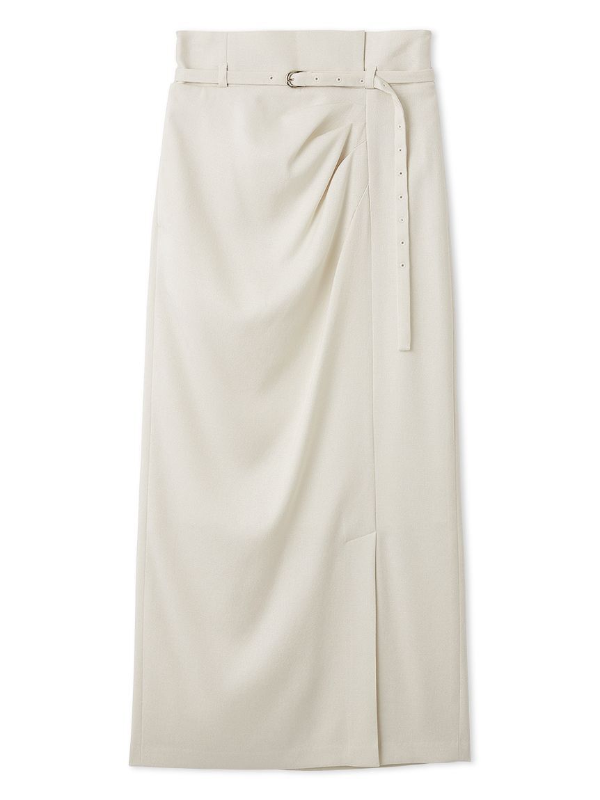 FRAY I.D「ベルト付きタックデザインストレートスカート」|スカート|WHT