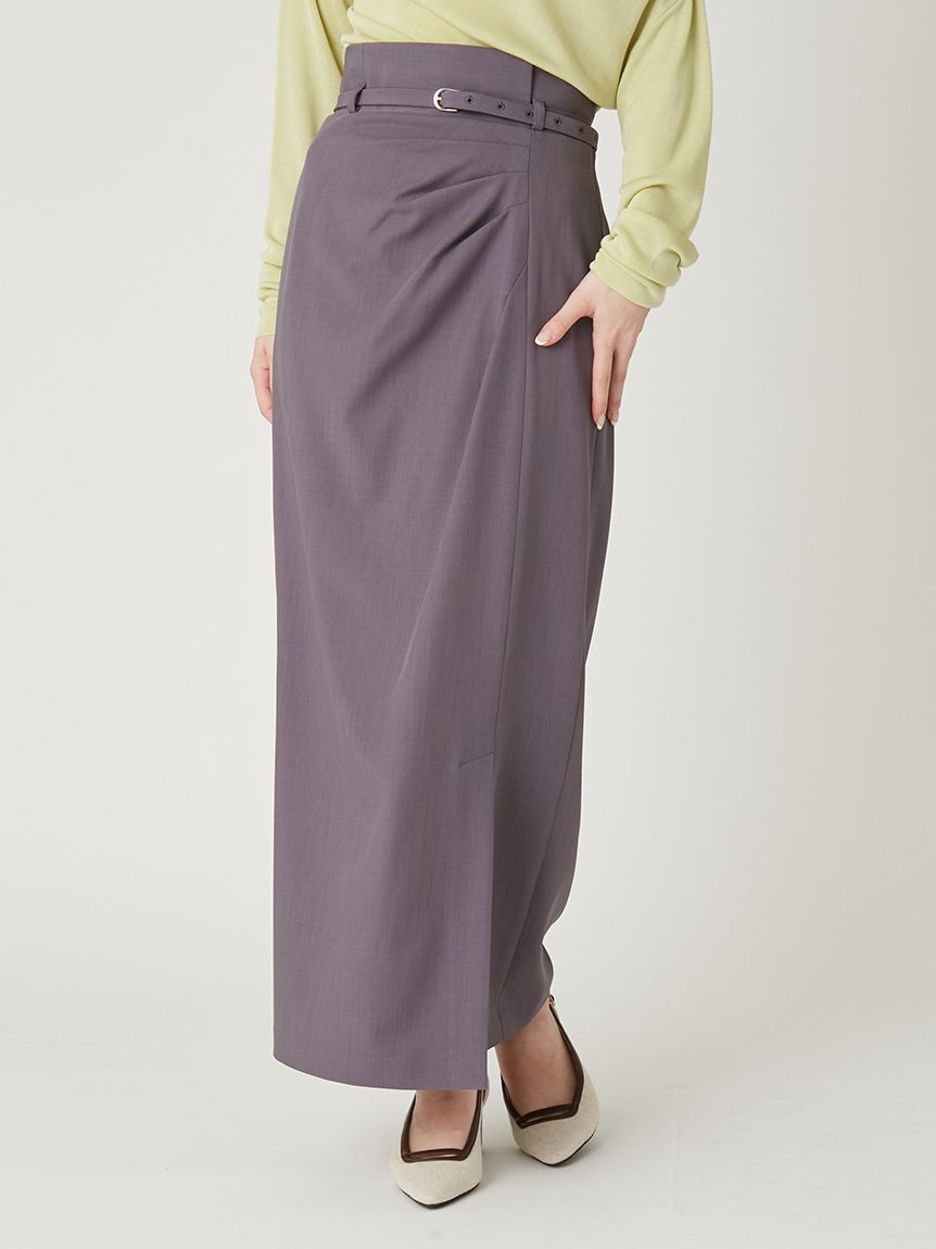 FRAY I.D「ベルト付きタックデザインストレートスカート」|スカート|