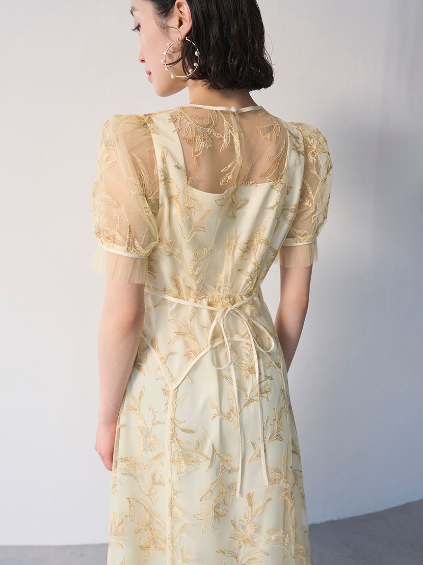 LILY BROWN「パネルラインエンブロイダリ―ドレス」|ドレス|