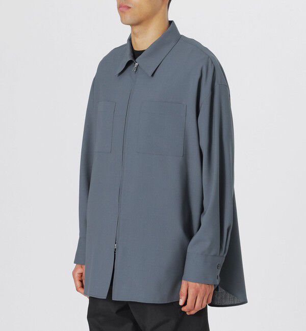  「ウールミックスポプリンジップシャツ」|シャツ・ブラウス|