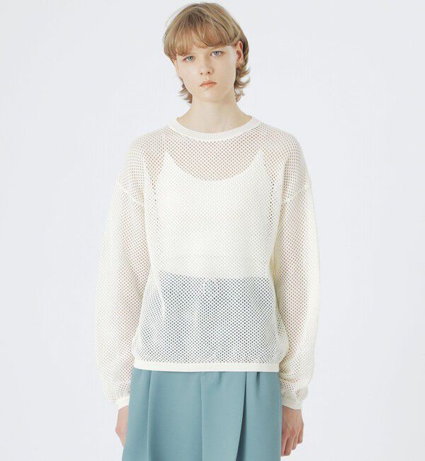  「メッシュニットプルオーバー」|ニット・セーター|ホワイト