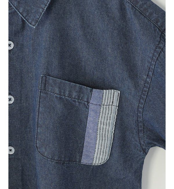 ikka kids「【親子コーデ】リネンライク7分袖2WAYシャツ（110~160cm）」|シャツ・ブラウス|