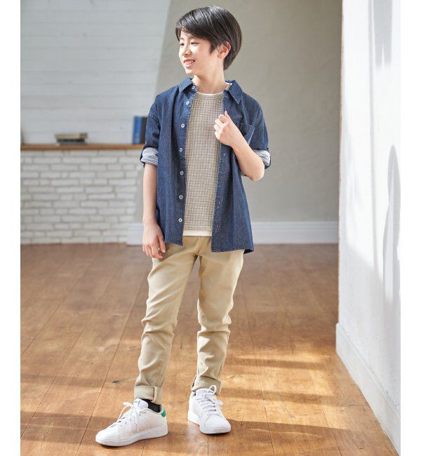 ikka kids「【親子コーデ】冷感ワッフルフェイクTシャツ（120~160cm）」|Tシャツ・カットソー|