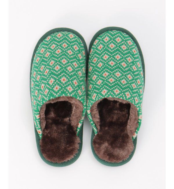 Lbc with Life「ニットスリッパ」|ルームシューズ|グリーン