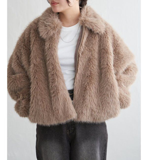 VENCE share style「シャギーファーショートコート」|ブルゾン・スタジャン|