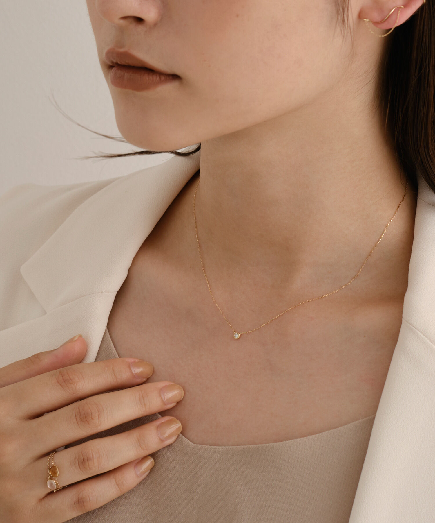 JUPITER「【K18】一粒ダイヤモンドネックレス」|ネックレス|