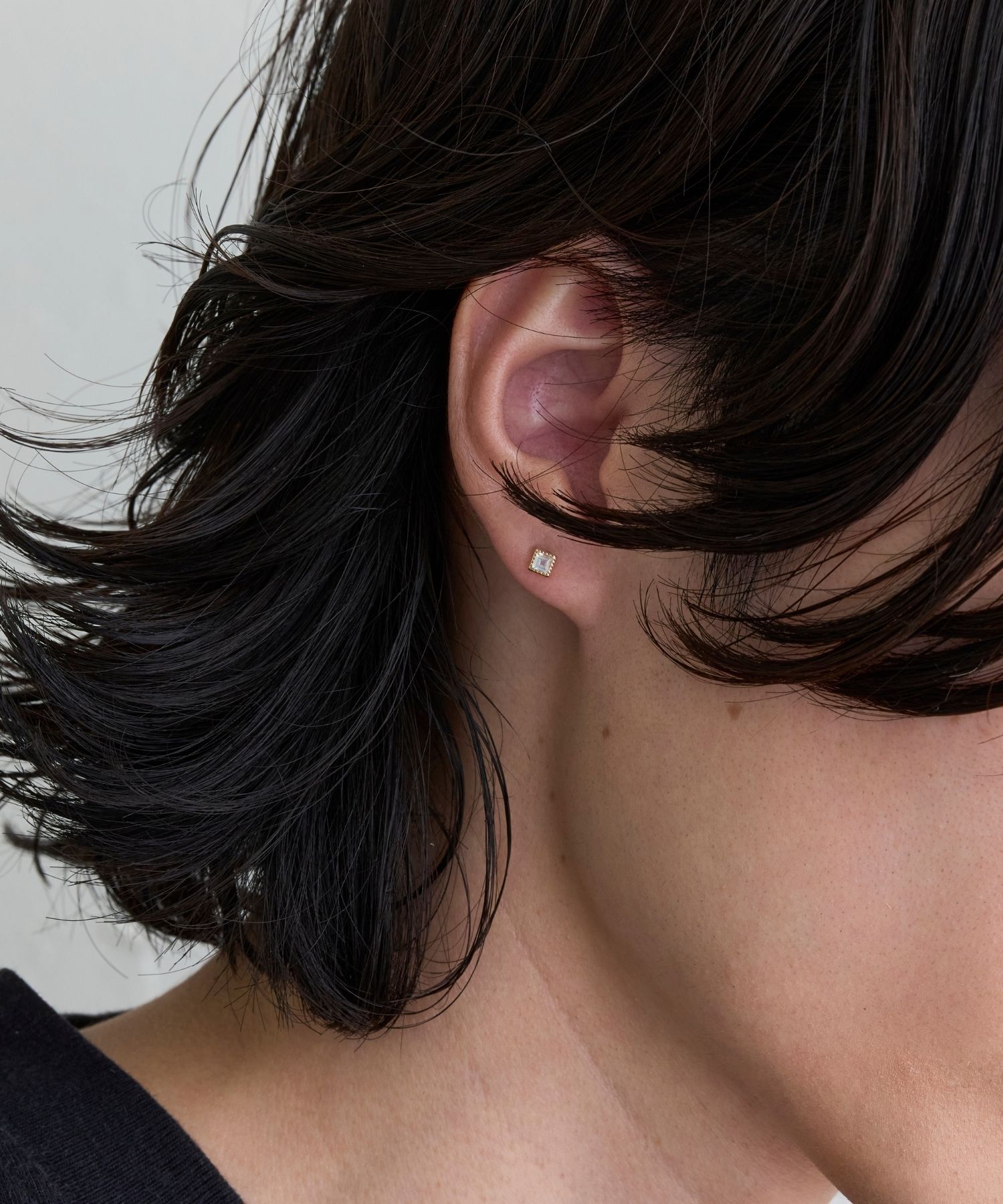 JUPITER「【K10】スクエア天然石ピアス/ブルームーンストーン」|ピアス|