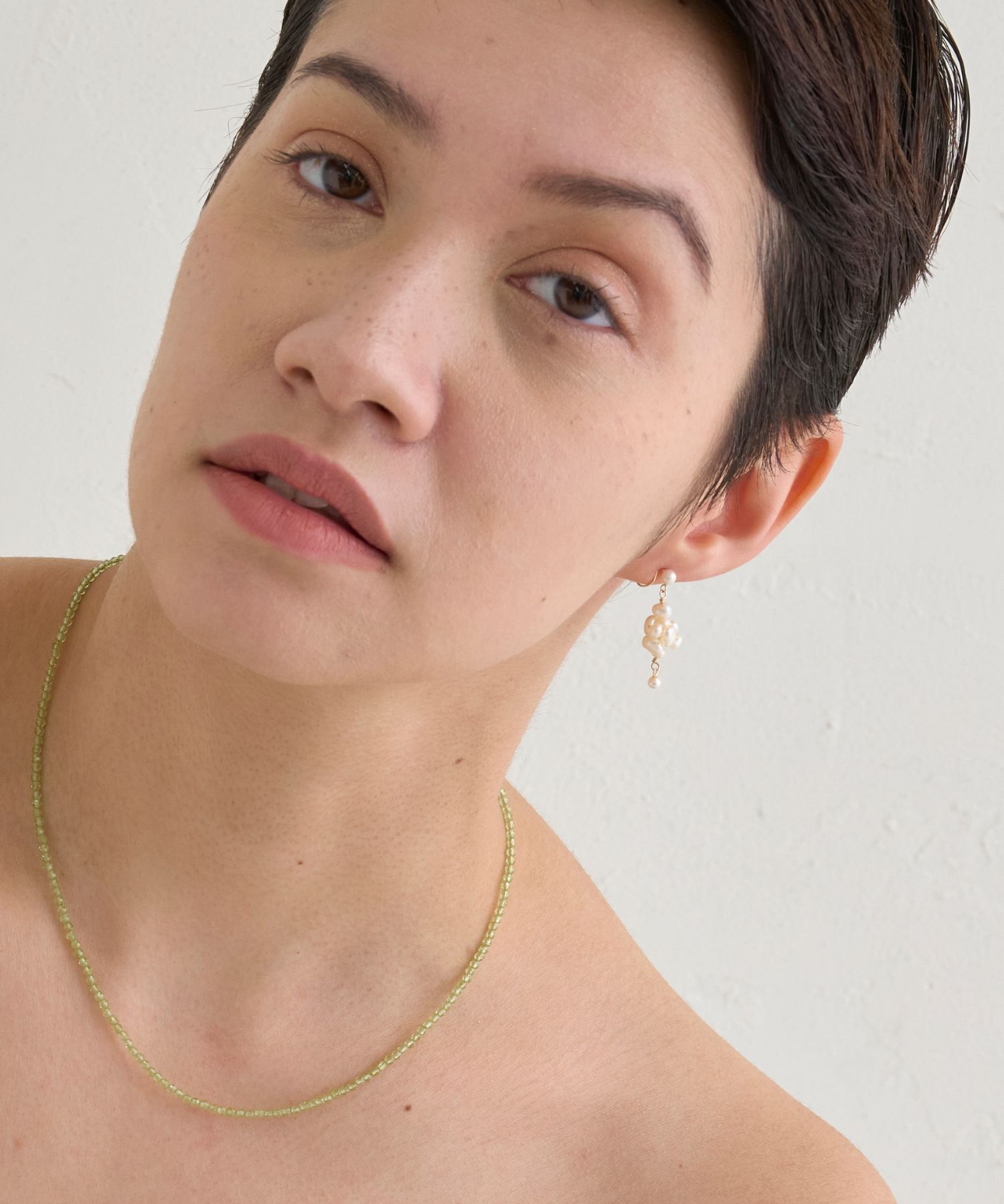 JUPITER「天然石ビーズネックレス/金属アレルギー対応/ニッケルフリー　ペリドット」|ネックレス|