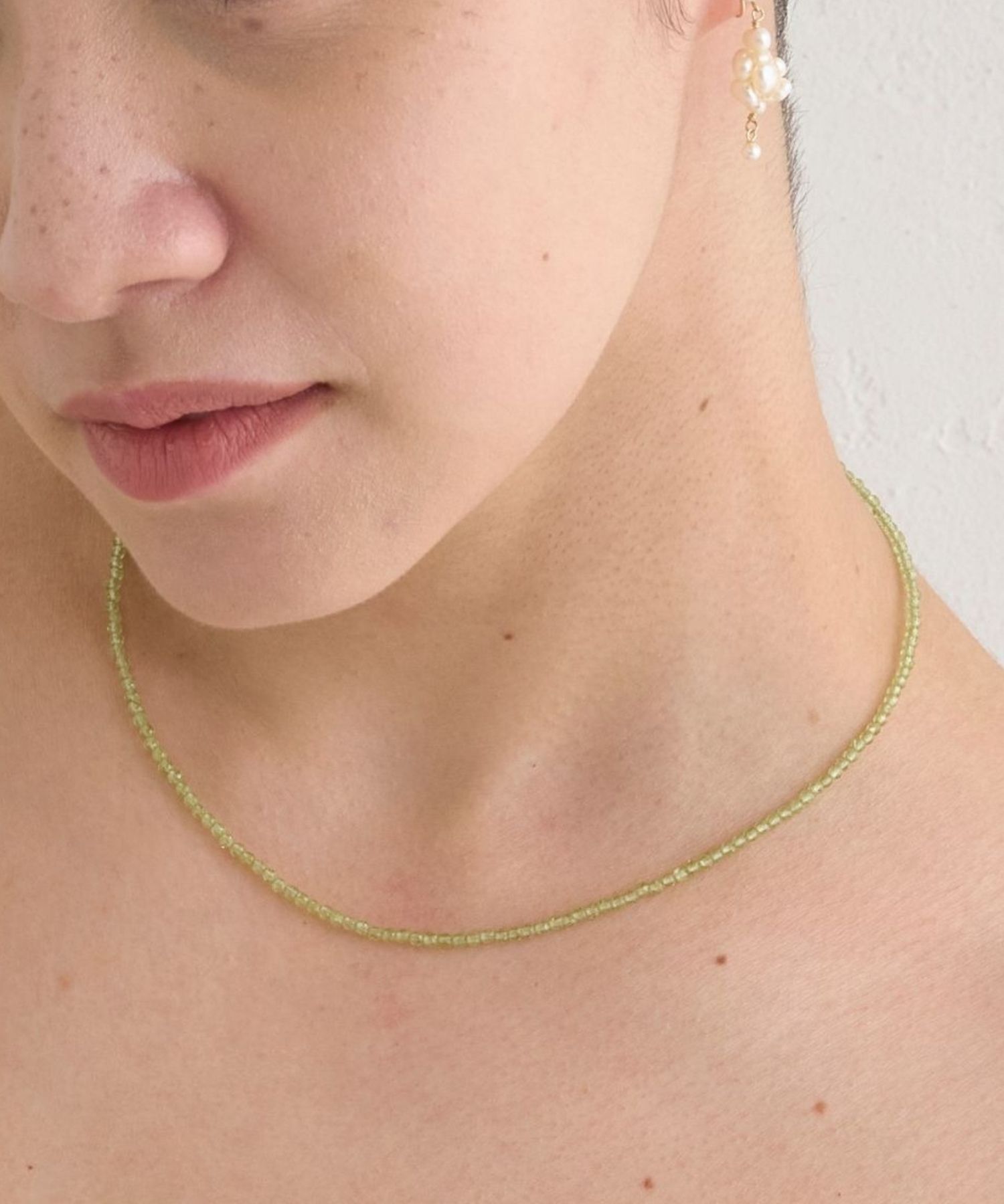 JUPITER「天然石ビーズネックレス/金属アレルギー対応/ニッケルフリー　ペリドット」|ネックレス|