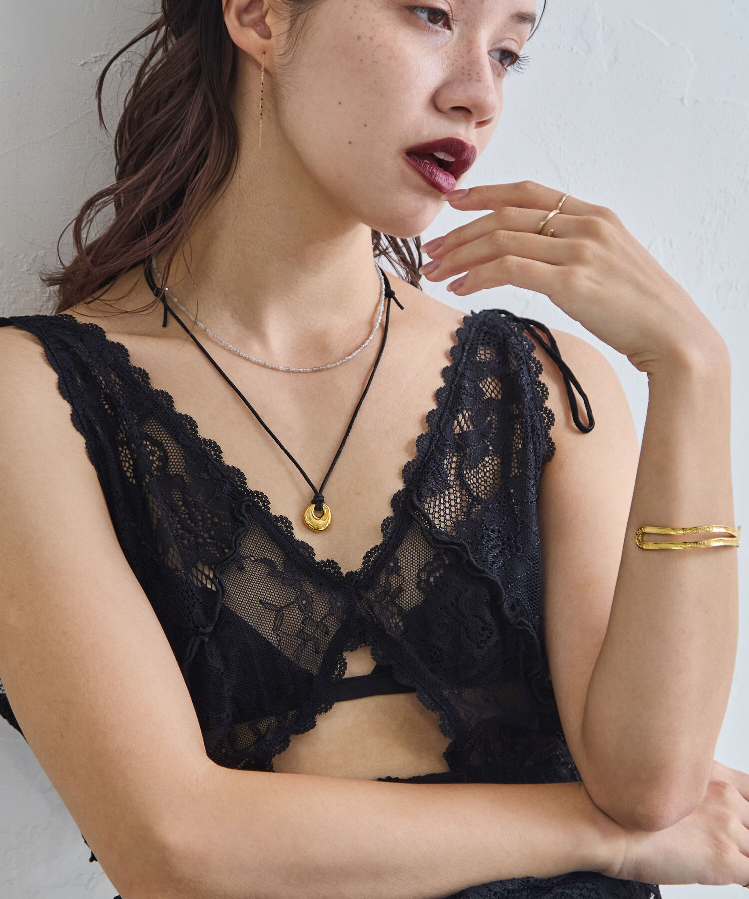 JUPITER「【牛革・SV】メタルトップコードネックレス ゴールド」|ネックレス|