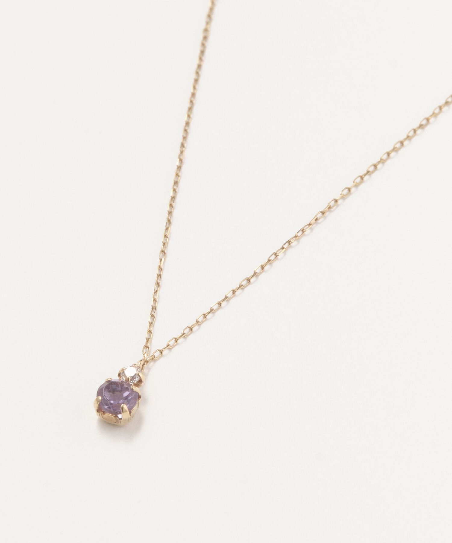 Phoebe「【K10】ジュエルラックネックレス　アメジスト/BOX付き/全長:40cm」|ネックレス|