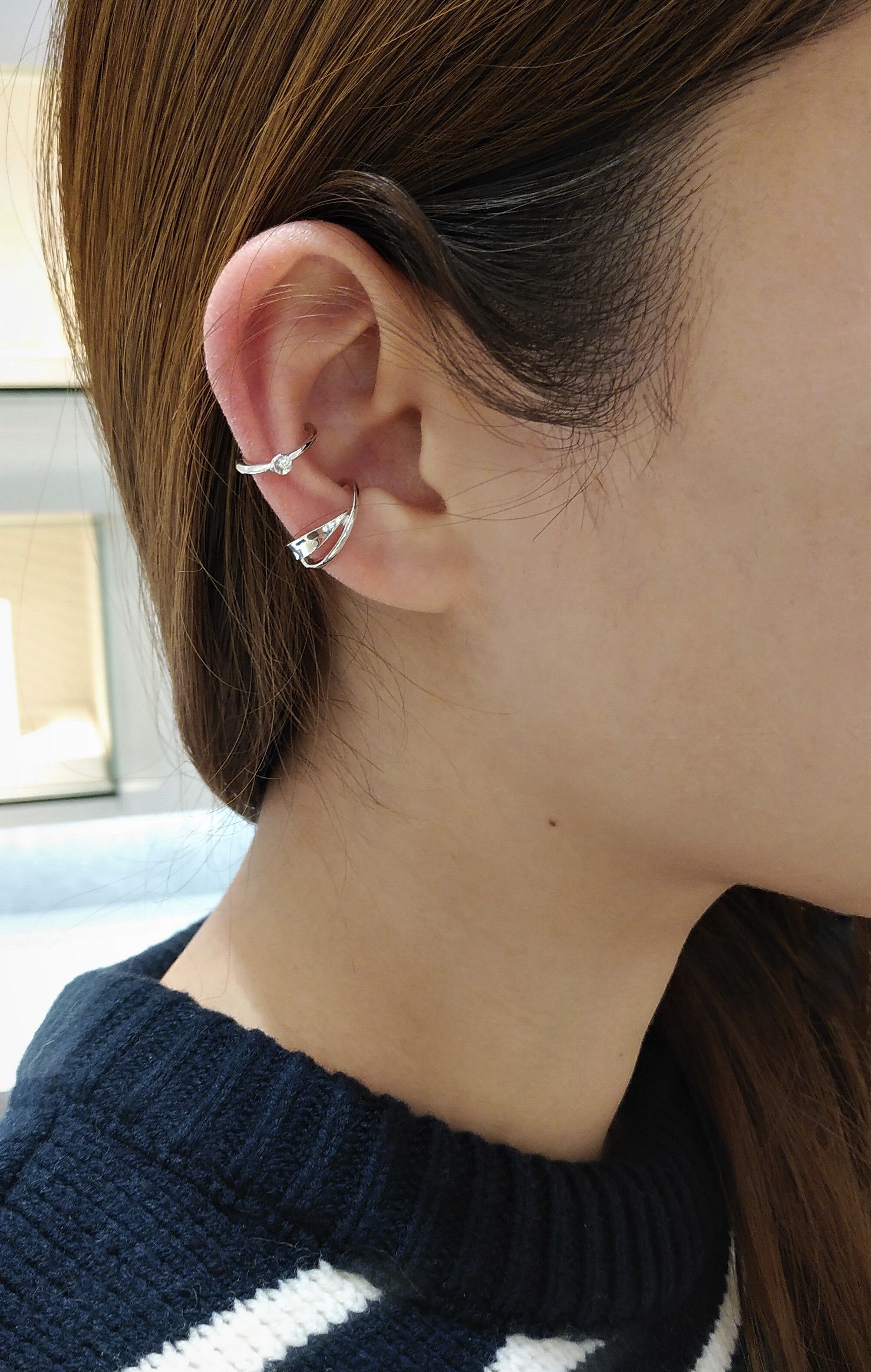 STAR JEWELRY「GOLD WAVE EAR CUFF」|イヤリング|