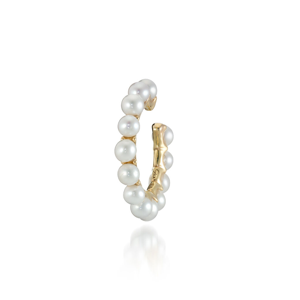 STAR JEWELRY「BABY PEARL HOOP EAR CUFF」|イヤーカフ|イエローゴールド