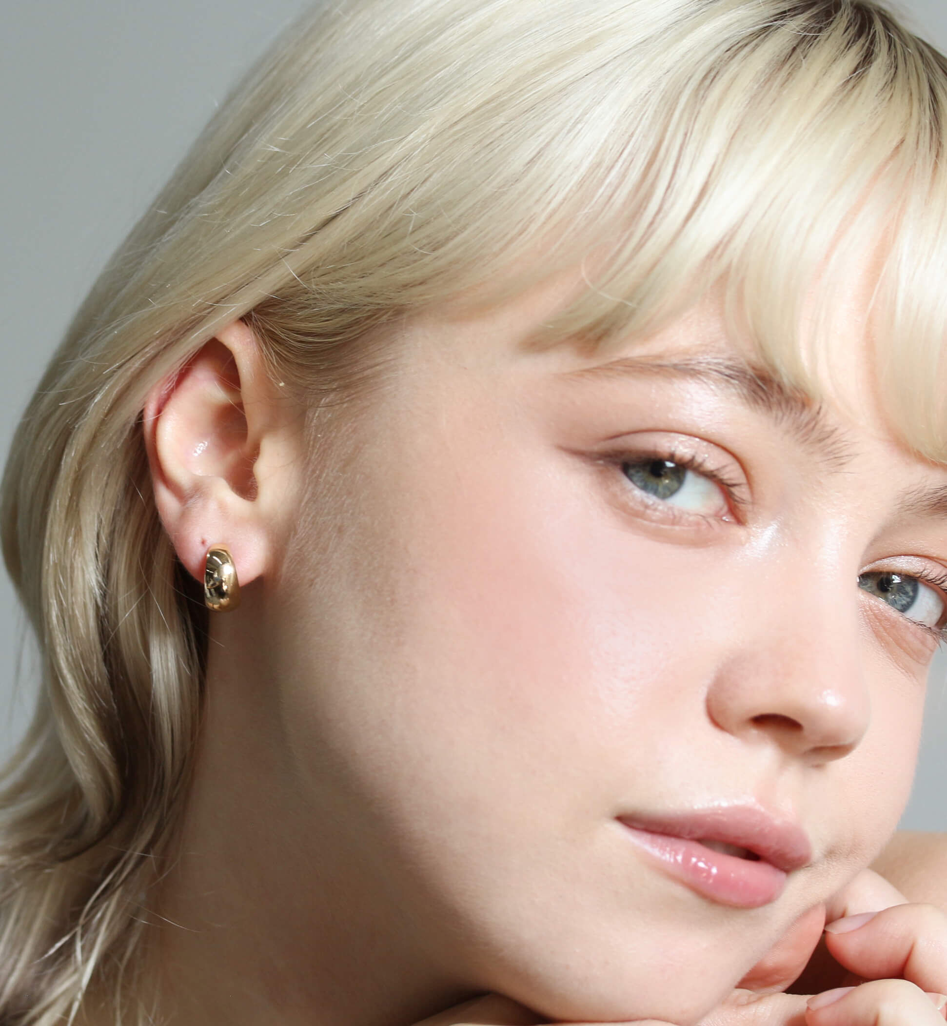  「ゴールド 月甲 イヤリング | K10YG」|イヤリング|