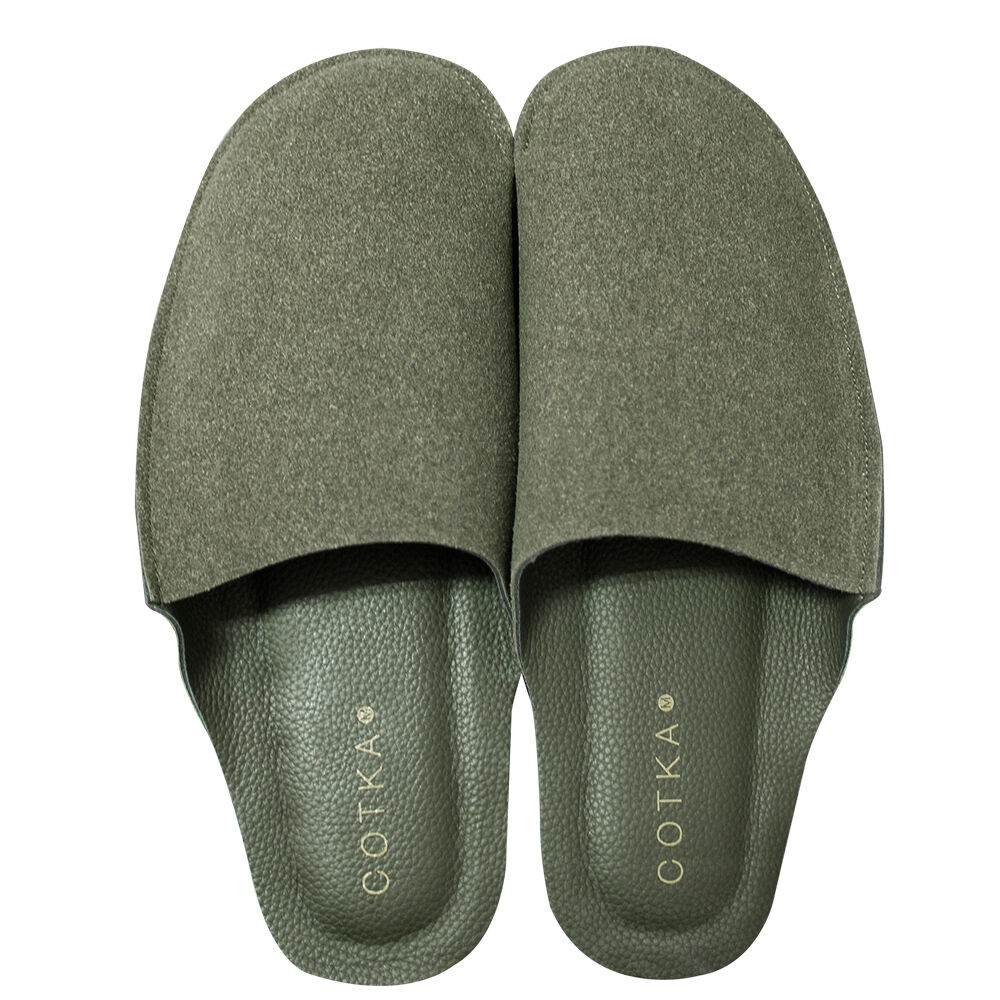 BACKYARD FAMILY「携帯スリッパ おしゃれ スエード 通販 スリッパ 室内履き 室内ばき ルームシューズ 折らない」|ルームシューズ|グリーン1