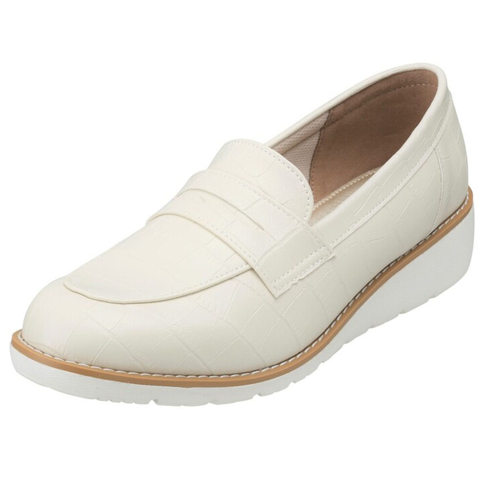 BACKYARD FAMILY「パンジー 靴 レディース FD100 通販 Pansy ローファー スリッポン おしゃれ 軽量」|スリッポン|ホワイト1