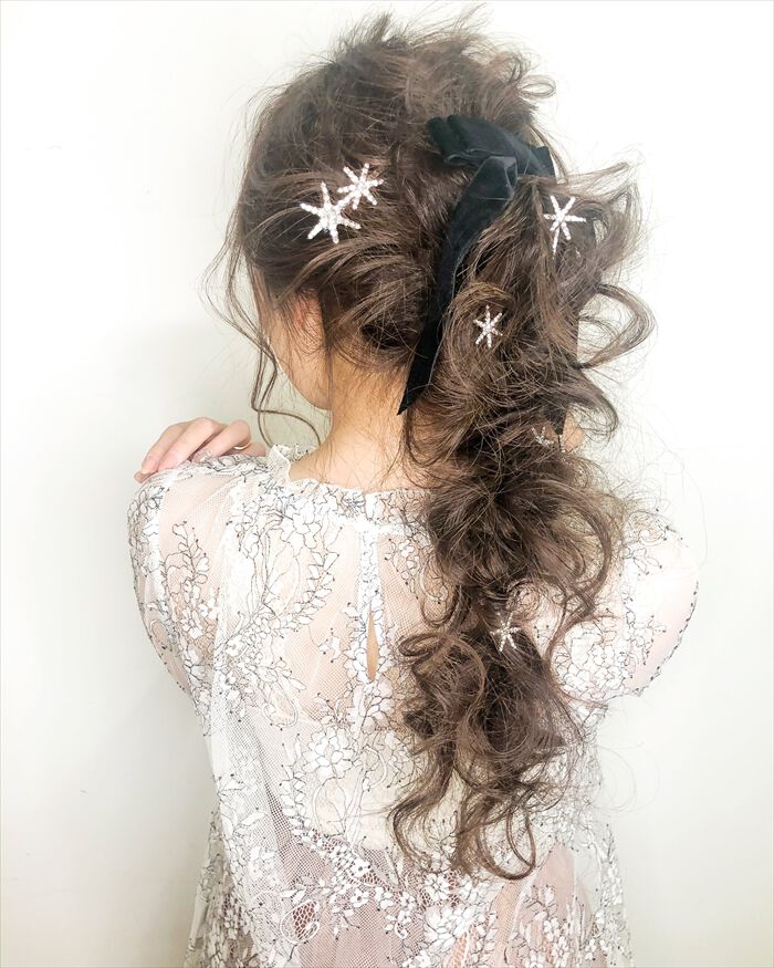 BACKYARD FAMILY「ブライダル ヘアアクセサリー 通販 ヘアピン 6本セット 星 大きめ スターモチーフ 月モチーフ」|その他|