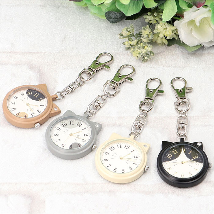 BACKYARD FAMILY「catmint キャットミント キーホルダーウォッチ ネコ型 通販 時計 アナログ時計 ウオッチ」|腕時計|