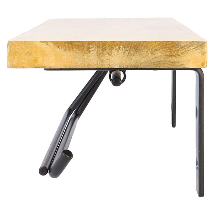 BACKYARD FAMILY「トイレットペーパーホルダー おしゃれ 通販 2連 ダブル  アイアン 木製 ホルダー シェルフ型」|トイレタリー・ランドリーグッズ|