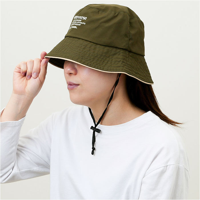 BACKYARD FAMILY「帽子 レディース バケット ハット 通販 バケットハット あご紐付き シンプル ロゴ 折りたたみ」|ハット|