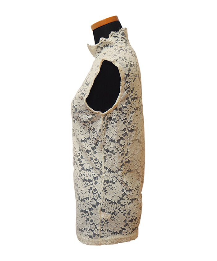 BACKYARD FAMILY「ハイネック レース タンクトップ 通販 ノースリーブ 透け感 トップス ハイネックレースインナー」|その他|