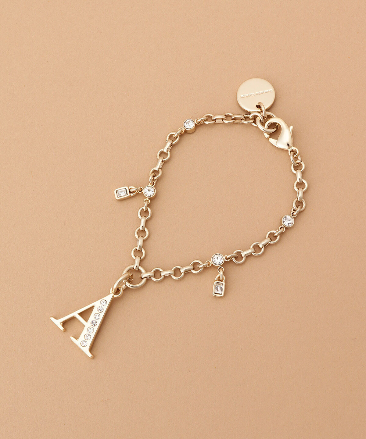 Samantha Thavasa「ビジューシンプルイニシャルバッグチャーム(A)」|チャーム・キーホルダー|ゴールド