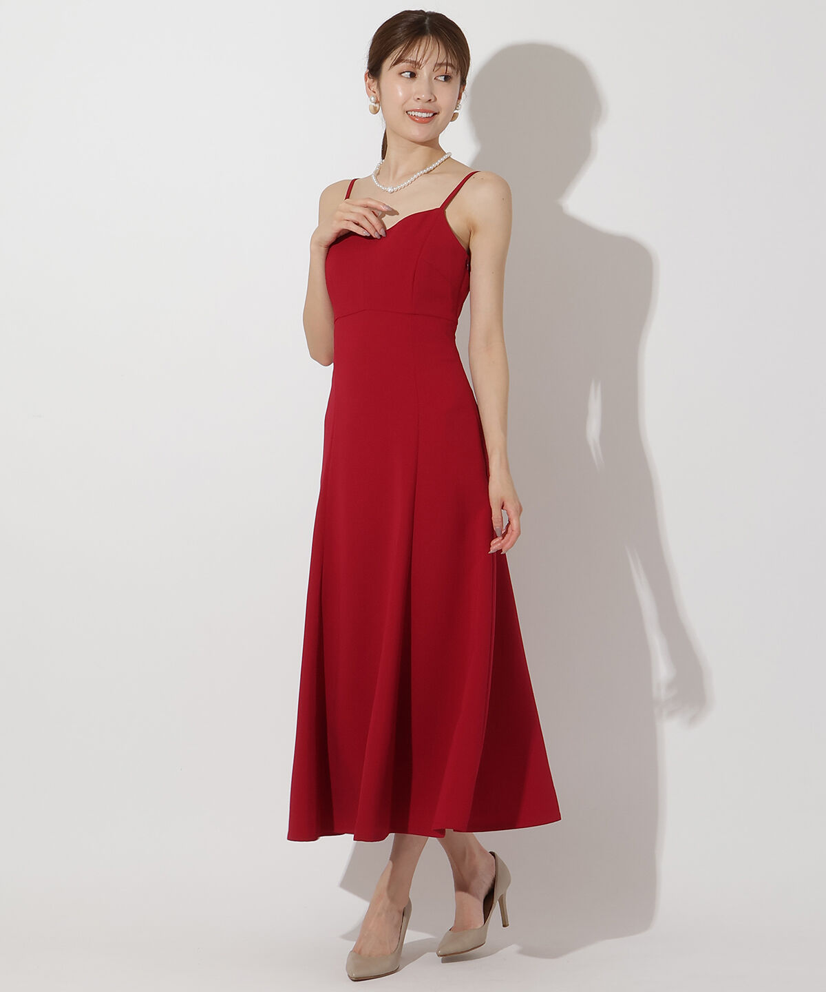 アンドクチュール「ケープレイヤードクルーネックドレス」|ドレス|