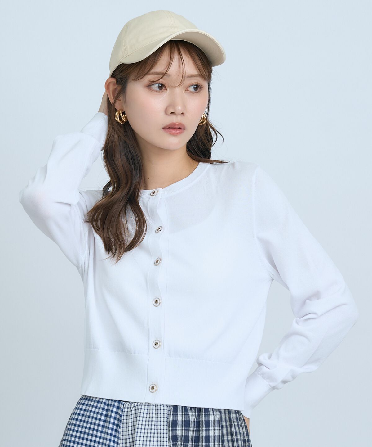 アンドクチュール「クルーネックカーディガン」|カーディガン|