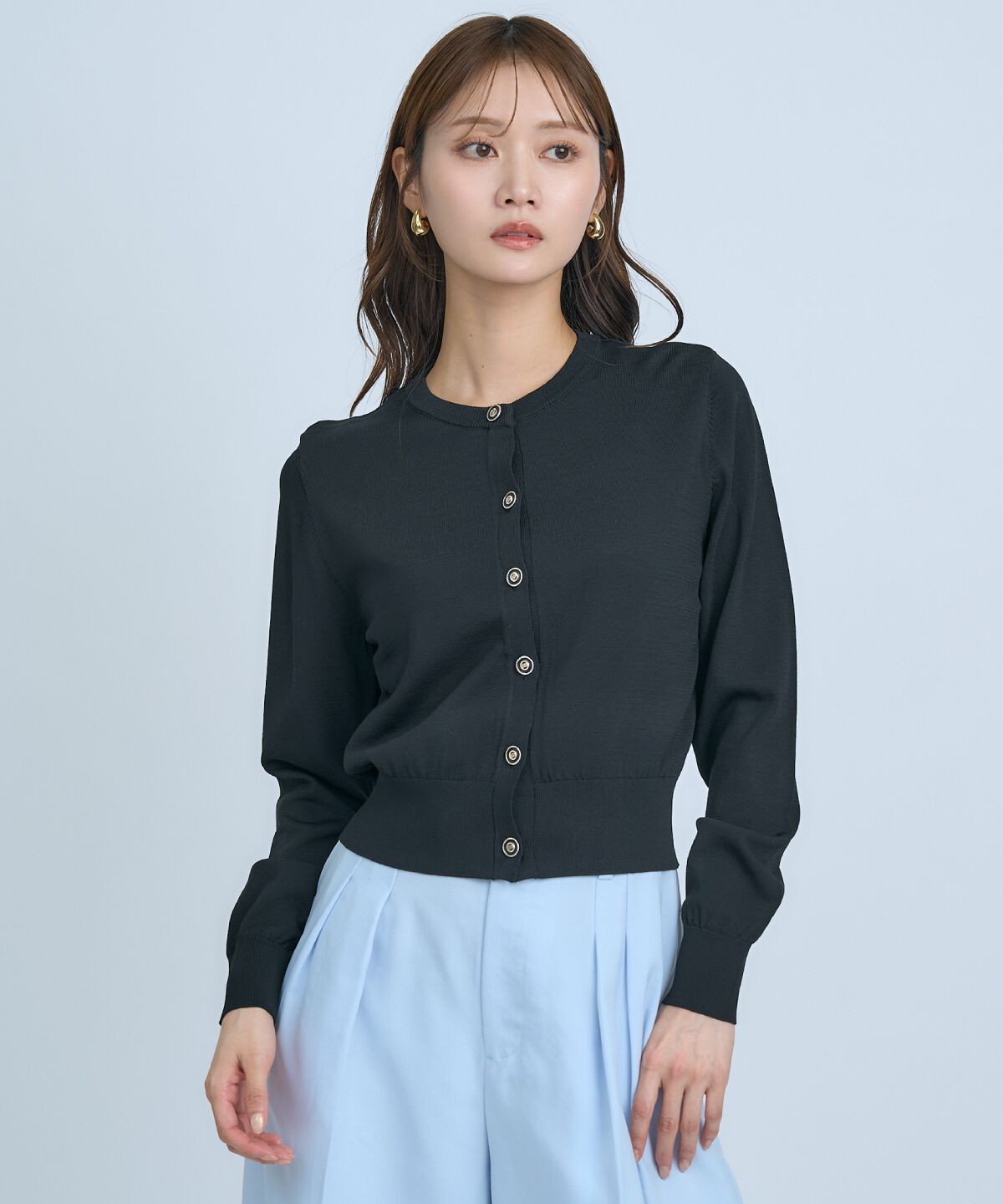 アンドクチュール「クルーネックカーディガン」|カーディガン|