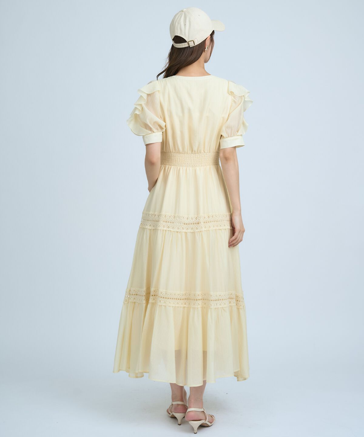 アンドクチュール「フリルスリーブレースティアードワンピース」|ワンピース|